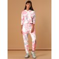 thumbnail image 3 of Allegra K Conjunto De Traje De Bolsillo Con Capucha Y Manga Larga Con Estampado Tie Dye Para Mujer Rosa L Unique Bargains Chaqueta, 3 of 6