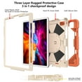 thumbnail image 2 of Dteck Case for iPad Pro 11 inch 4th/3rd/2nd/1st Gen(2022/2021/2021/2018) iPad Air 4th/5th Gen 10.9",Shockproof Stand Rubber Built-in Pencil Holder Cover with Hand/Shoulder Strap,Orange/Beige, 2 of 6