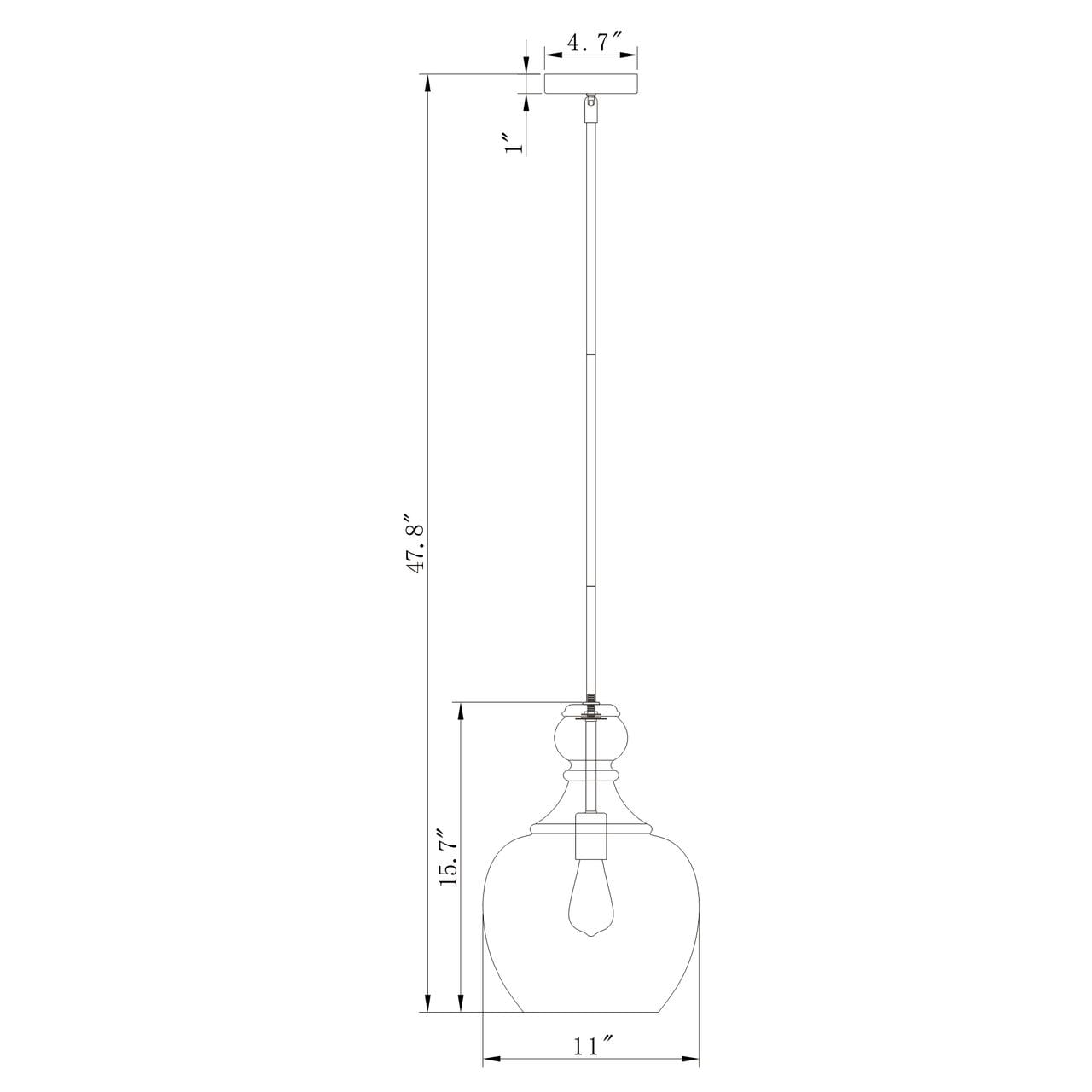 Tasio 11 in. 1-Light Indoor Brass Finish Pendant Light