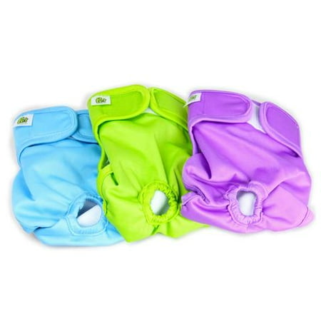 Extra Large Dog T-shirt Extra Small Washable Dog Diapers for Male and Female Dogs (3-PACK) - Best Resuable Diapers ()