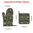 thumbnail image 2 of Honeii Red Leaves Pattern Oven Mitts and Pot Holders, Silicone Oven Gloves,500 F Heat Resistant Oven Mitts Sets, 4PCS, 2 of 6