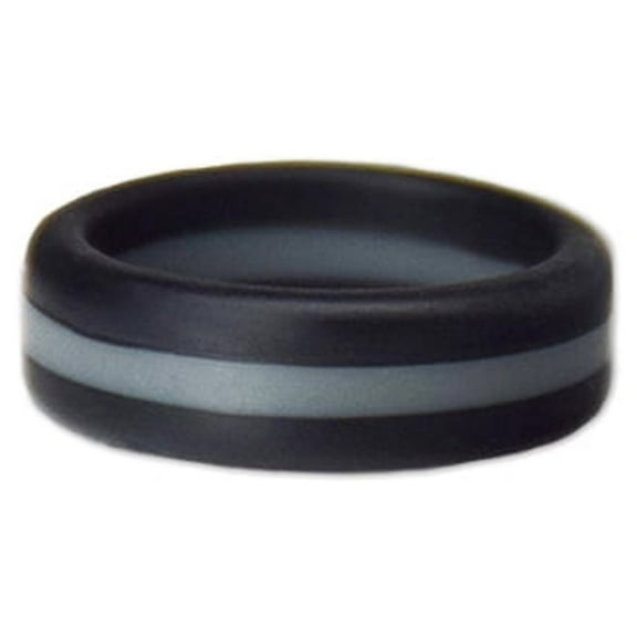 Black Grey Striped Silicone Size 6