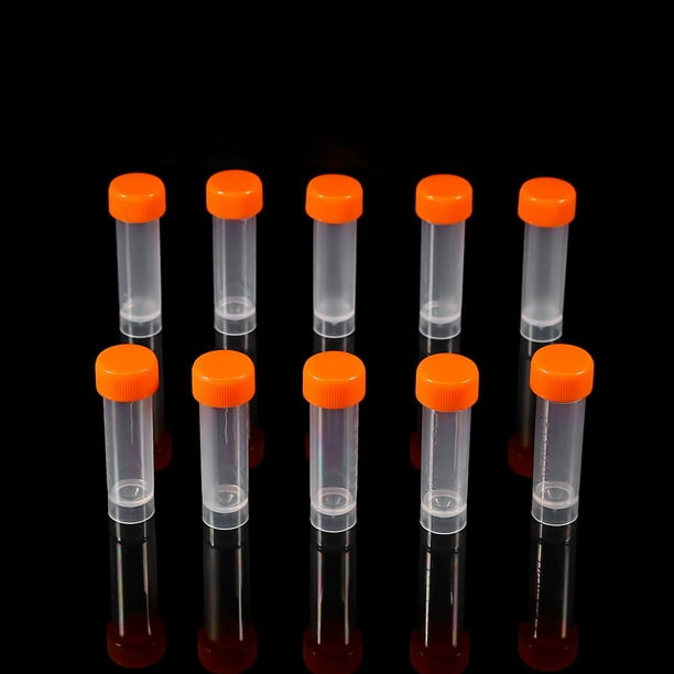 Yosoo 10pcs 5ml tubes à essai gelés en plastique flacon à vis joint bouchon  pack contenant avec joint en silicone, tube de laboratoire, flacon en  plastique 