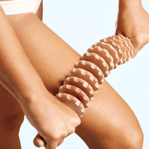 XIRQI Wood Roller for Stomach Cellulite,Wooden Therapy Massage Tools for Body Shaping,Wood Rolling Massager Stick for Back Pain Relief,Muscle Knots,Lymphatic Drainage
