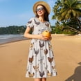 thumbnail image 4 of Balery Various Chicken Vestidos sueltos de manga corta para mujer, vestidos de verano 2025, vestidos casuales de corte A con vuelo., 4 of 6