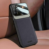 Dteck Back Phone Case for Samsung Galaxy S21 5G 6.2 inch / 4G Shockproof PU Leather Hybrid Slim Leather Classical Fashion Cell Cases Women Men, Black
