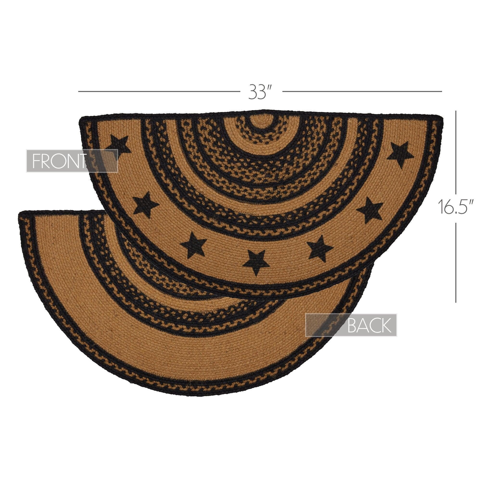 Rug Farmhouse Jute Primitive Stars No Slip Floor TCC Brands