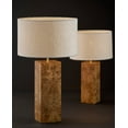 thumbnail image 2 of Adesso Frederick 28.5" 1-Light Burled Wood & Brass Table Lamp with White Boucle Shade, 2 of 6