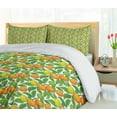 thumbnail image 5 of Ambesonne Fruits Duvet Cover Set, Seasonal Citrus Mandarin, 2-Calking, Orange Lime Green, 5 of 6