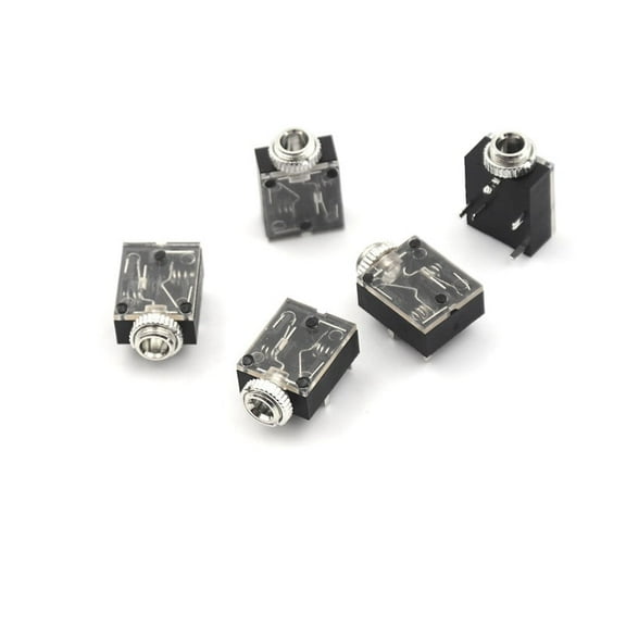 5pcs 5 Pins 3.5mm Audio Mono Jack Socket PCB Panel Mount Headphone Parts SE J WA