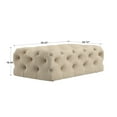 thumbnail image 7 of Weston Home Bowman Rectangular Tufted Ottoman with Casters, Grey Velvet, 7 of 7