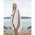 thumbnail image 2 of Pink Grey Striped Beach Towels Oversized Super Absorbent, Gray Modern Abstract Art Lightweight Bath Towel Quick Dry Sets For Bathroom/Pool/Rv Camping/Beach Play/Gym Room/Picnic 35"x70", 2 of 8