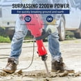 thumbnail image 5 of 2200W Motor Heavy Duty Demolition Jack Hammer with Kit, 1500 BPM, Jack Hammer with 4 Piece, Noise-Canceling Earplug, Shoulder Strap., 5 of 7