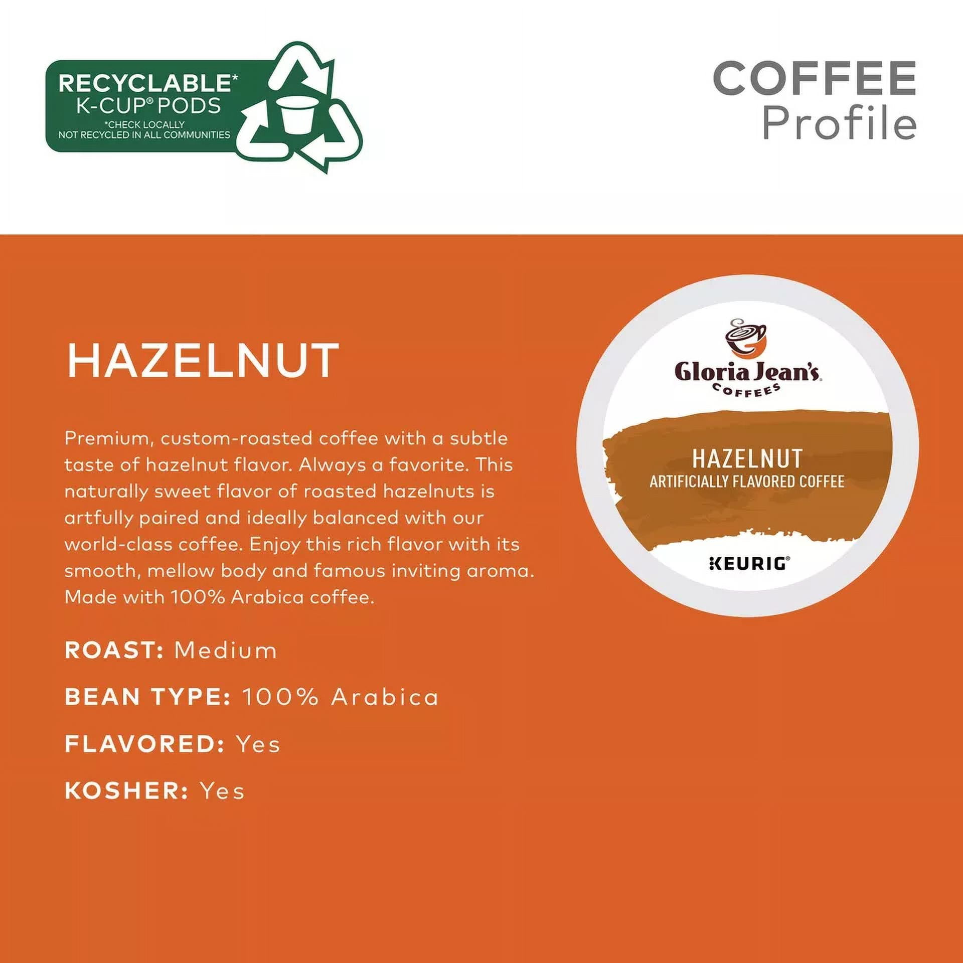 Gloria Jean's Hazelnut 144 K-Cups, Medium Roast Coffee