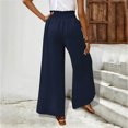 thumbnail image 3 of RFQWOVSR Women's High Waist Wide Leg Linen Pants with Side Split Flowy Boho Summer Casual Trousers S, 3 of 4
