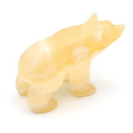 - Golden Amber Stone Grizzly Bear Figure, 3.5