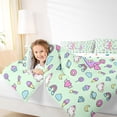 thumbnail image 4 of Manfei Sweet Unicorn Treats 7pcs Queen Bedding,Cartoon Initial L Bedding Comforter Set Queen,Light Green Multicolor,Polkadot Reversible, 4 of 8