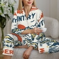 thumbnail image 6 of Picia Cowboy Rising Horse Pattern Women’s Long-Sleeve Sleepwear Set - Soft 2-Piece Loungewear with Pockets, Comfy PJs for Relaxing Nights-X-Large, 6 of 7