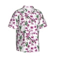 thumbnail image 2 of Daiia Orchids Flowers Hawaiian Shirt for Men Gentle Cotton Regular Short Sleeve Casual-Medium, 2 of 9