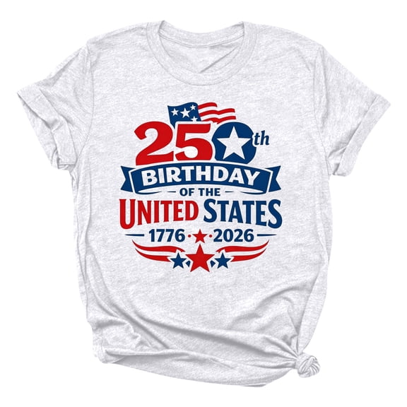 Wxolcjlv Women's 250 Years 1776-2026 250th Birthday T-Shirt 250th Birthday USA Graphic Tee Short Sleeve Independence Day Tshirt