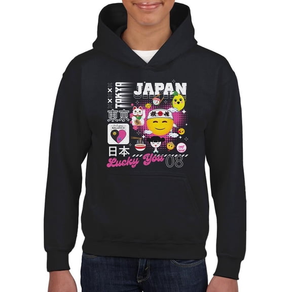 Tokyo Japan Vibrant Icons Cultural Fusion Graphic Youth's Hoodie