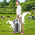 thumbnail image 2 of Peakora 201 Non-magnetic Stainless Steel Milk Transport Barrel, 10.57gal Milk Pail Anti-Leak Liquid Storage Container with Tight Lid and Handle, 2 of 16