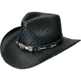 thumbnail image 2 of Jack Daniels Unisex Daniel's Straw Cowboy Hat Black X-, 2 of 2