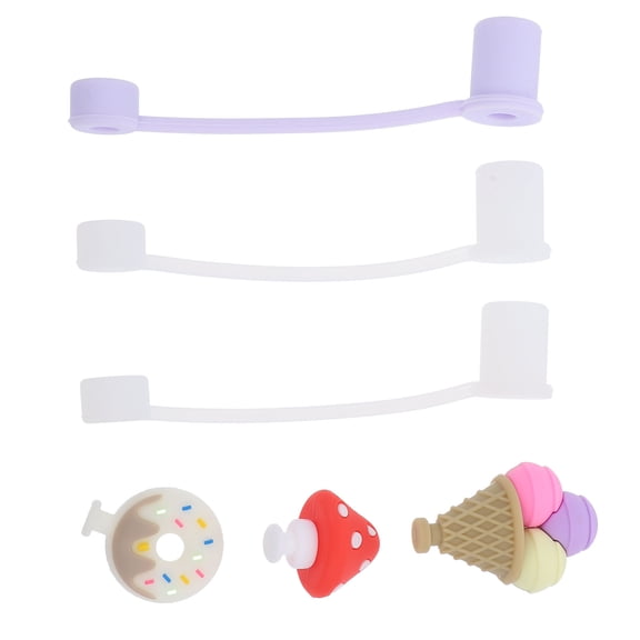 STOBOK Adorable Straw Tips Protectors Assorted Color for Protection 4Pcs