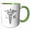 Green/White, variant on 3drose, Caduceus of Hermes or Rod of Asclepius, Nursing Medical Symbol., 11oz Two-tone Green Mug