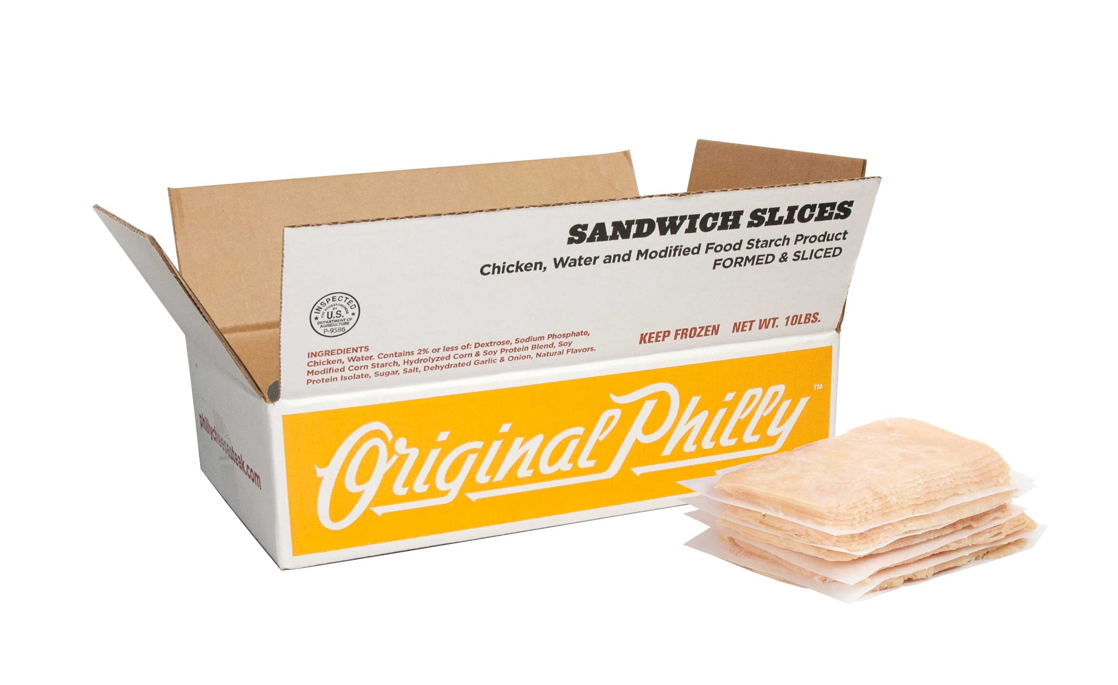 Original Philly Seasoned Chicken Sandwich Slices, 8 Ounce -- 20 per Case