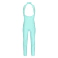 thumbnail image 2 of YONGHS Kids Girls Rhinestones Sleeveless Hollow Back Gymnastics Leotard Full Body Jumpsuit Romper Mint Green 12, 2 of 7