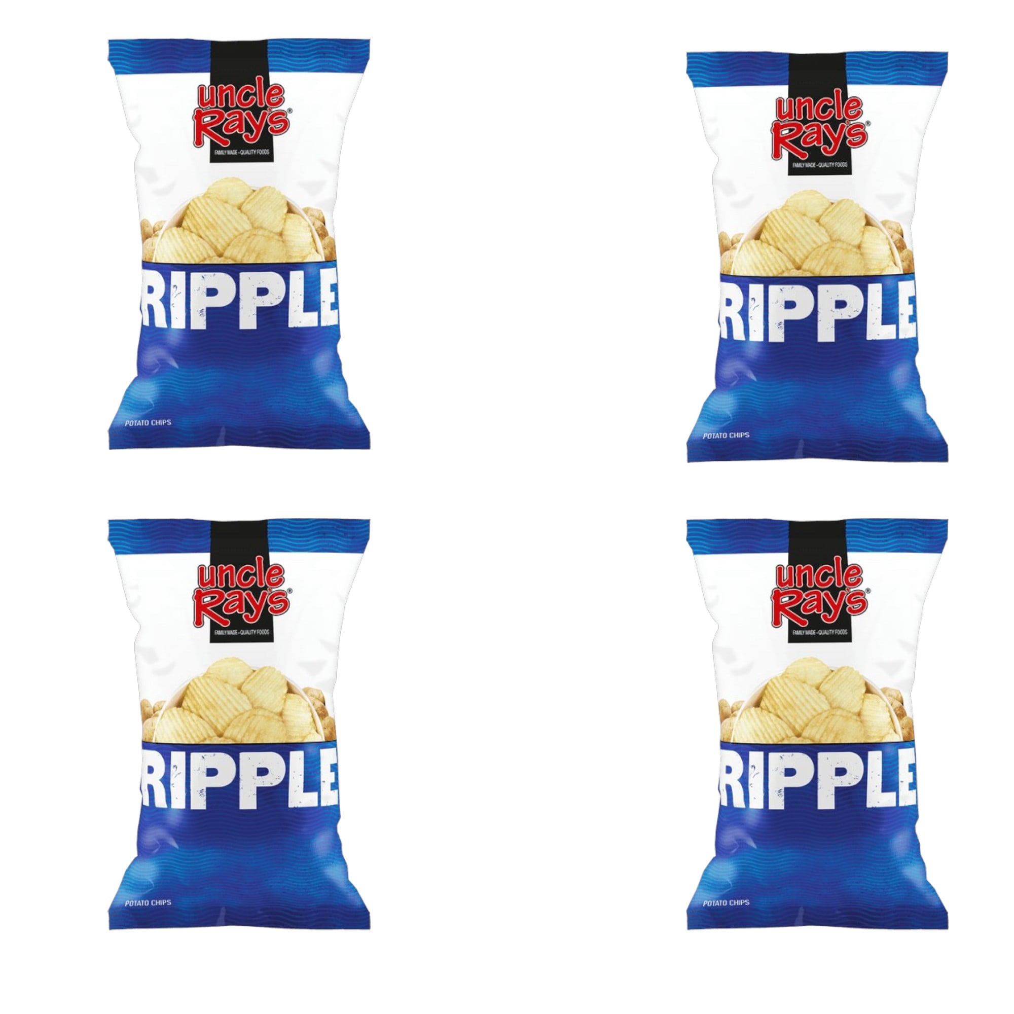 (4 pack) Uncle Rays Ripple Potato Chips, 4.5 oz