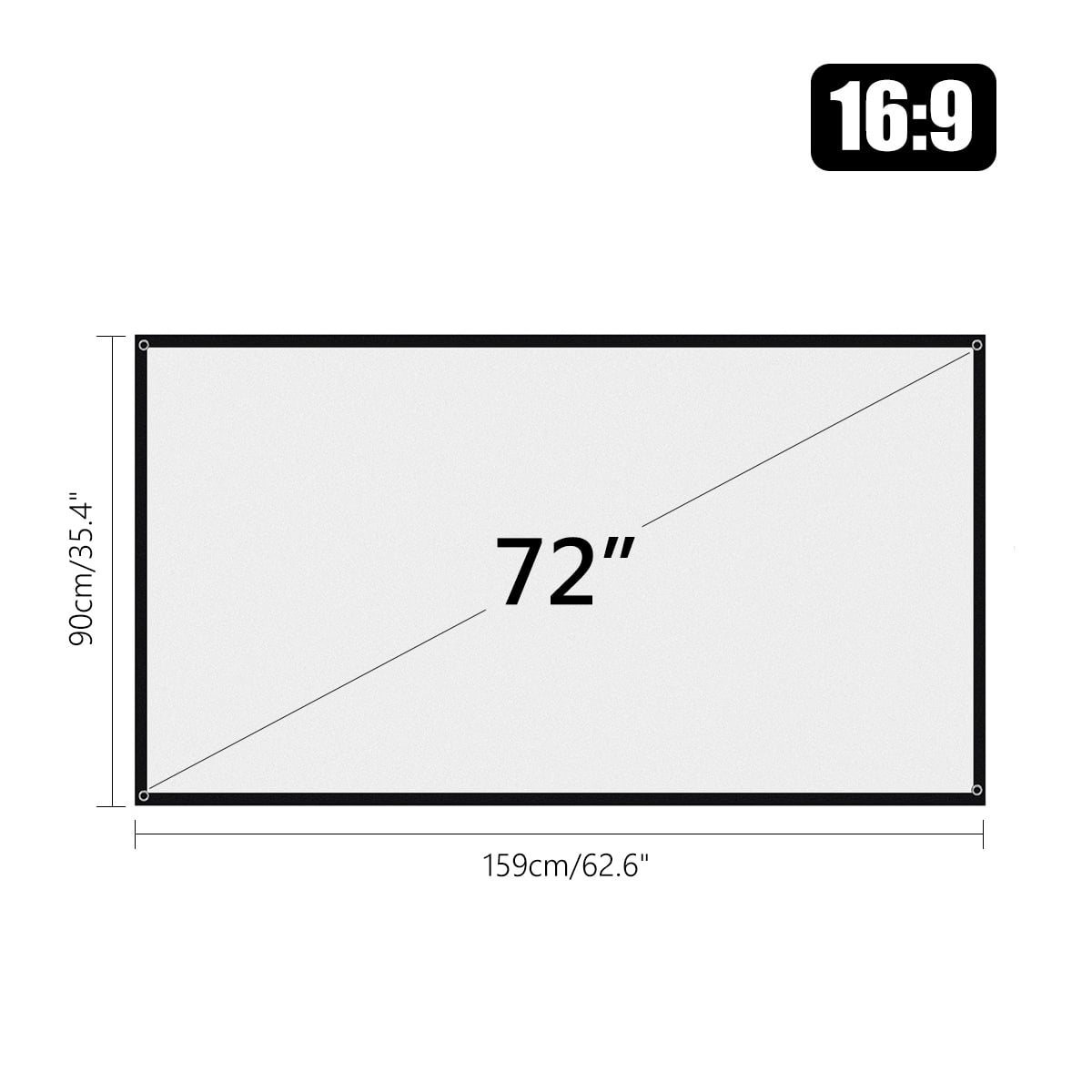 Outdoor Projector Screen,Widescreen 169/43 Portable Projection Screen AntiCrease Foldable