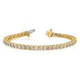 thumbnail image 3 of 14k Yellow Gold Bracelet Tennis Moissanite Round 3.6 mm 7 in 14ky 7.00ctw. Near Colorless 4 Prong, 3 of 5