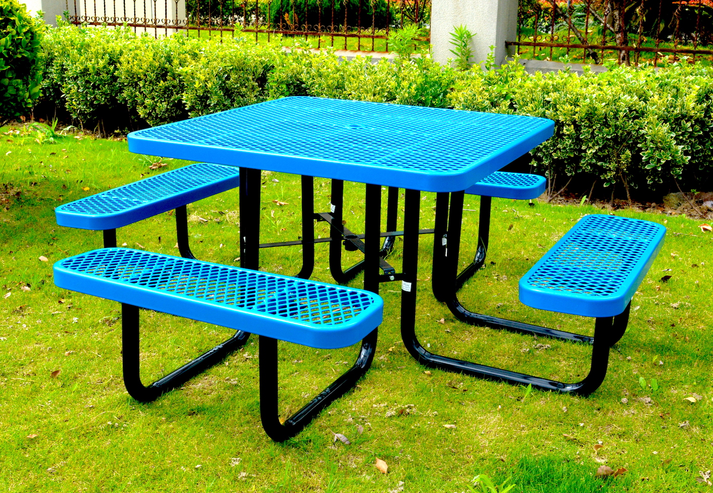 LifeYard 46" Steel Square Picnic Table,Expanded, Metal Outdoor Table