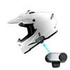 1Storm Adult Motocross Helmet BMX MX ATV Dirt Bike Helmet Racing Style HF801 + Motorcycle Bluetooth Headset: Glossy White