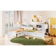 thumbnail image 6 of Miekor Furniture Wood Twin Size L-shaped Platform Bed with Trundle and a Drawer, White MK4089, 6 of 12