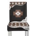 thumbnail image 6 of COEQINE Dining Room Chair Slipcovers Set of 1, Stretchable Universal Fit Chair Protector Polyester Spandex Machine Washable Covers for Dining Room, Ceremony, Southwest American Tribal Brown Black, 6 of 7