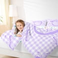 thumbnail image 3 of Erosebridal Letter O Initial Monogram Queen Comforter Set,Purple Bow Aesthetic Bedding Comforter Set For Kids,Colorful Stars Reversible,3pcs, 3 of 7