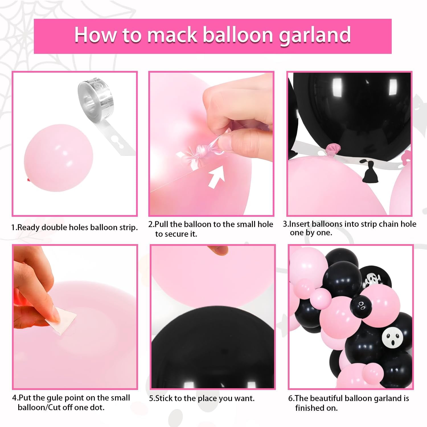 84Pcs Trick or Three Theme Halloween 3rd Birthday Party Decoration Pink Black Balloon Garland Arch Kit Number 3 Foil Balloon 3D Bat Wall Stickers for Girls Halloween Three Birthday Party Decor Favors
