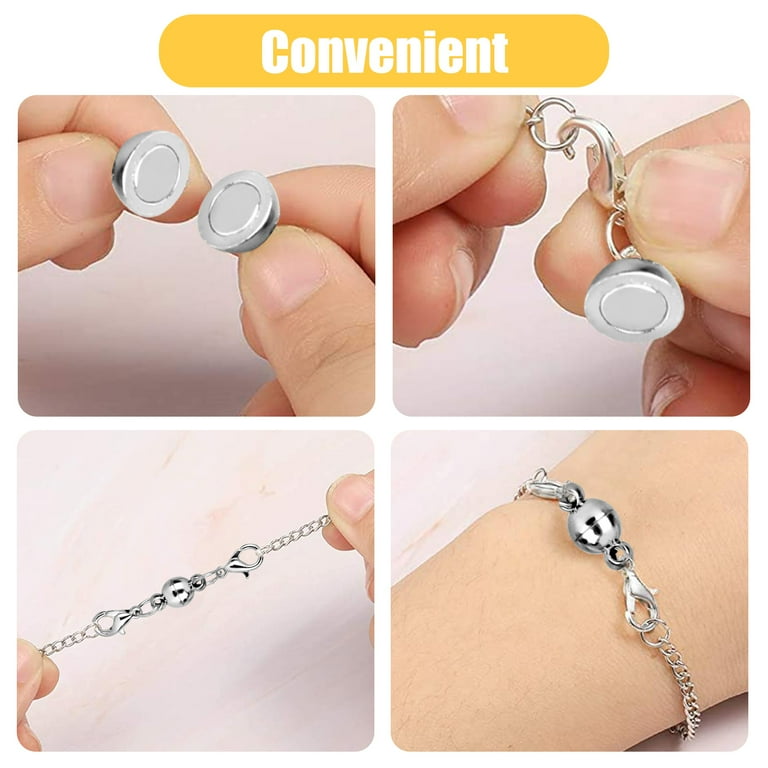  Built-in Safety Locking Magnetic Jewelry Clasp for Necklace and  Bracelet Light Small Extender Lobster Clasps Pineapple Texture Metallic  Finishes Glod and Silver