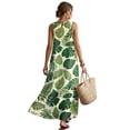 thumbnail image 2 of Xixirimido Vintage Tropical Leaf Print Sleeveless Maxi Dresses for Women Elegant A-line Flowy Dress with Pockets Casual Summer Dresses Beach Vacation Resort Wear, 4X-Large, 2 of 7