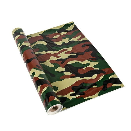 camouflage tablecloth plastic camo roll table ft