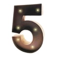 thumbnail image 1 of Rustic Vintage 11" Decorative LED Light Glow Letters - Number 5, 1 of 2