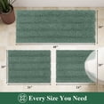 thumbnail image 6 of Ileading Ultra Soft Bathroom Rug Set 3 Pieces, Non Slip Thick Chenille Striped Bath Mat, Absorbent Plush Shaggy Bath Rugs for Bathroom,Sage Green, 6 of 8