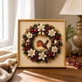 thumbnail image 5 of Christmas Diamond Art Kits for Adults, Golden Framed Pearl Bead Painting Kit, Winter Bird Pine Berry Wreath Textured Sparkling Handmade Decor for Home Office Holiday Use, 5 of 7