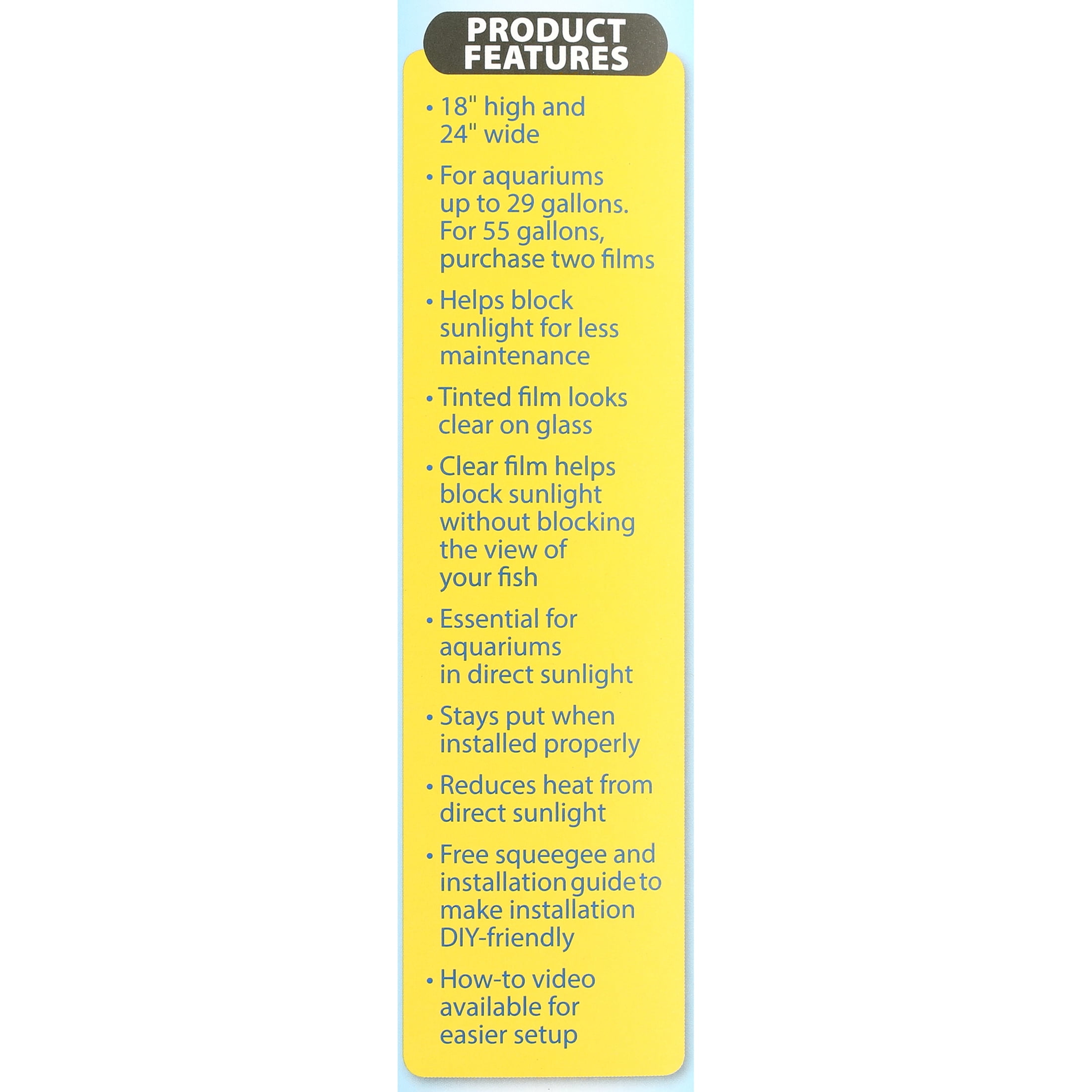 (2 pack) Tetra Sunlight-Blocking Film with Plastic Squeegee