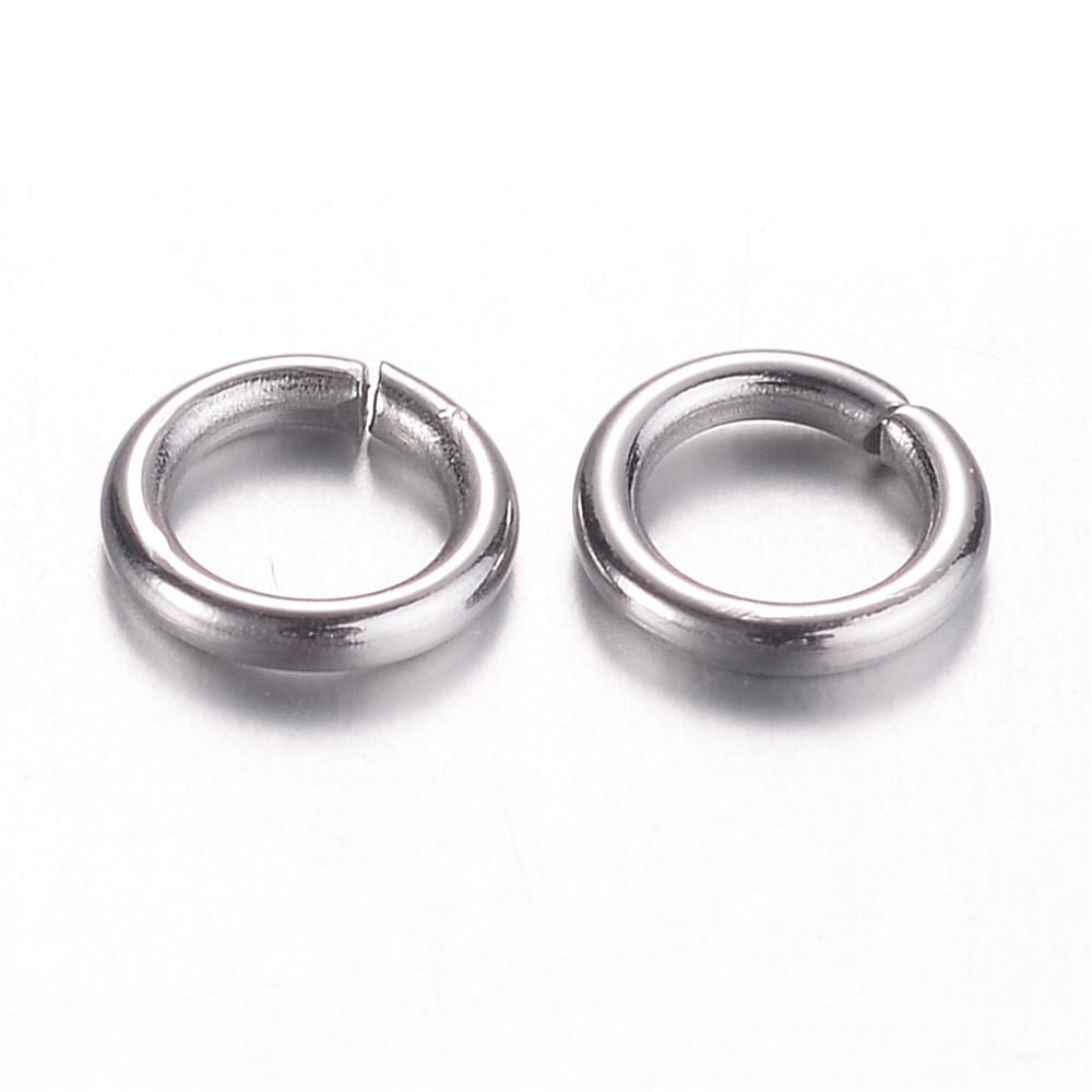 Resistant 304 Stainless Steel Open Jump Rings Round Stainless Steel Color 18 Gauge 5.5x1mm Inner Diameter: 3.5mm