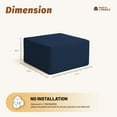 thumbnail image 4 of BIGSYY Cozy Square Ottoman, Comfortable Seating, No Assembly Required, Blue, 4 of 6