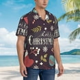 thumbnail image 5 of Balery Merry Christmas Print Men's Hawaiian Shirts Short Sleeve Beach Shirt Relaxed Fit Vacation Button Down Shirts-Small, 5 of 9